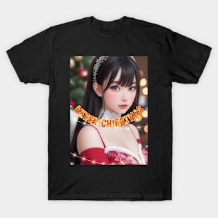 Merry Christmas Anime Girl Cosplay Xmas Cute Christmas Girl T-Shirt